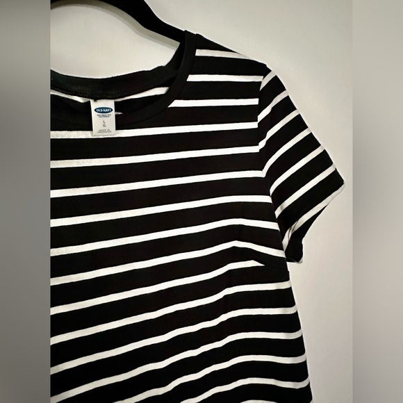 Old Navy Black and White Striped Tee Shirt Dress Size Large - Picture 4 of 12